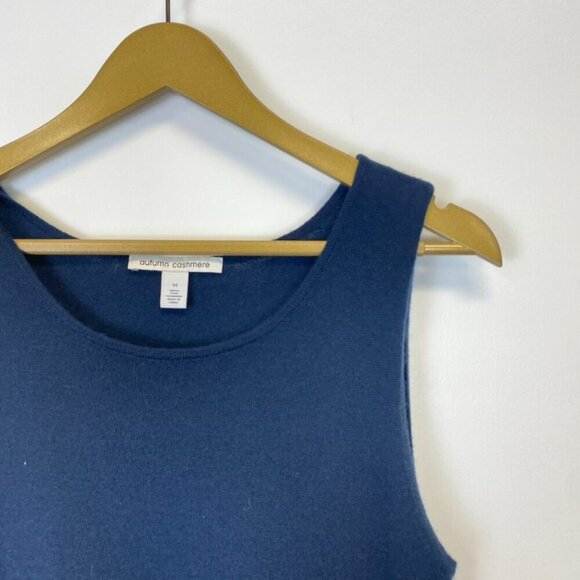 Autumn Cashmere 100% Cashmere Blue Sleeveless Sweater Dress - Picture 3 of 7